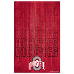 Ohio State Buckeyes WORD WATERFALL Wood Sign 11" x 17" 1/4" thick