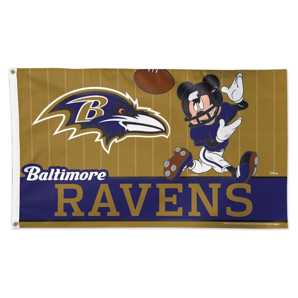 Baltimore Ravens / Disney Mickey Mouse Flag - Deluxe 3' X 5'
