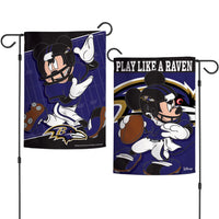 Baltimore Ravens / Disney Mickey Mouse Garden Flags 2 sided 12.5" x 18"