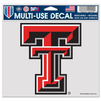 Wholesale-Texas Tech Red Raiders Multi-Use Decal -Clear Bckrgd 5" x 6"