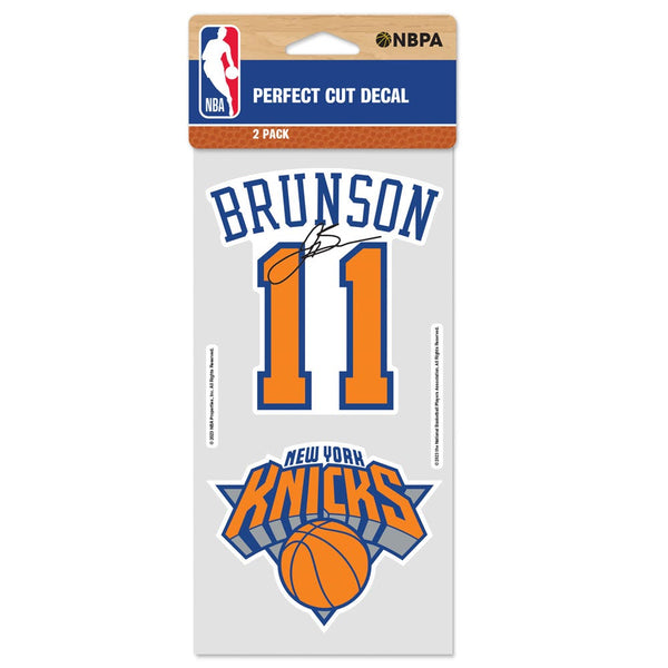 New York Knicks Perfect Cut Decal Set of two 4"x4" Jalen Brunson