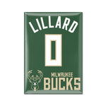 Milwaukee Bucks Metal Magnet 2.5" x 3.5" Damian Lillard