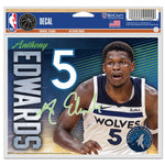Minnesota Timberwolves Multi-Use Decal -Clear Bckrgd 5" x 6" Anthony Edwards
