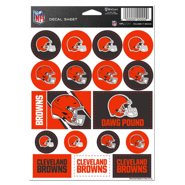 Cleveland Browns Vinyl Sticker Sheet 5" x 7"