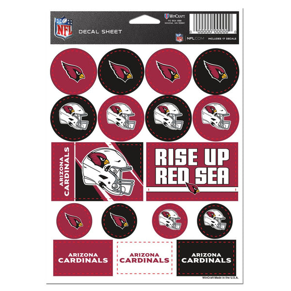Arizona Cardinals Vinyl Sticker Sheet 5" x 7"