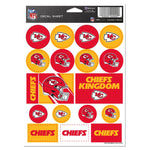 Kansas City Chiefs Vinyl Sticker Sheet 5" x 7"