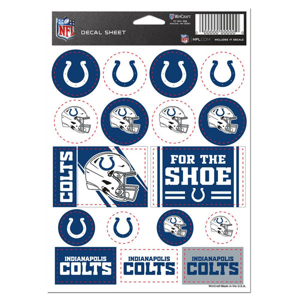 Indianapolis Colts Vinyl Sticker Sheet 5" x 7"