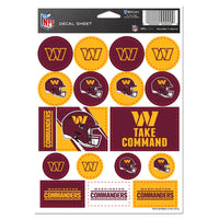 Washington Commanders Vinyl Sticker Sheet 5" x 7"