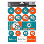 Miami Dolphins Vinyl Sticker Sheet 5" x 7"