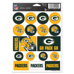 Green Bay Packers Vinyl Sticker Sheet 5" x 7"