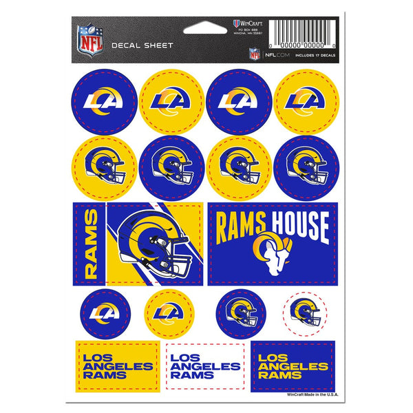 Los Angeles Rams Vinyl Sticker Sheet 5" x 7"