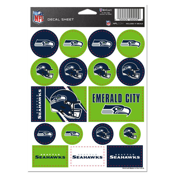 Seattle Seahawks Vinyl Sticker Sheet 5" x 7"