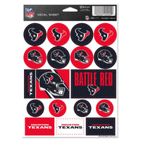 Houston Texans Vinyl Sticker Sheet 5" x 7"