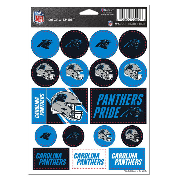 Carolina Panthers Vinyl Sticker Sheet 5" x 7"