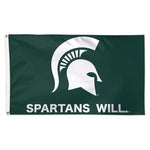 Wholesale-Michigan State Spartans SPARTANS WILL Flag - Deluxe 3' X 5'