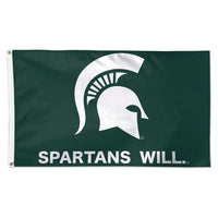 Wholesale-Michigan State Spartans SPARTANS WILL Flag - Deluxe 3' X 5'