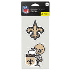 New Orleans Saints Perfect Cut Decal Set of two 4"x4"