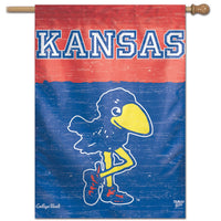 KANSAS JAYHAWKS / Vintage Collegiate VAULT Vertical Flag 28" x 40"