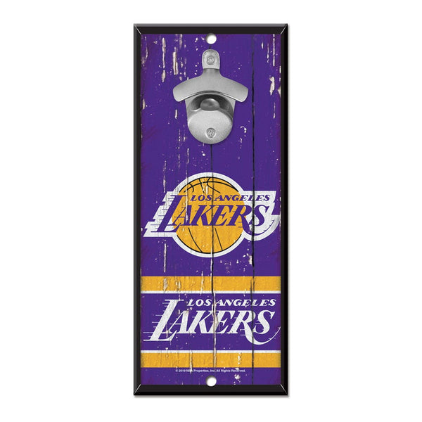 Los Angeles Lakers Bottle Opener Sign 5x11