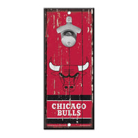 Chicago Bulls Bottle Opener Sign 5x11
