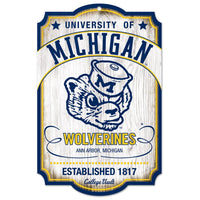 Michigan Wolverines /College Vault vault Wood Sign 11" x 17" 1/4" thick