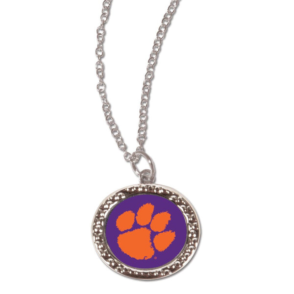 Clemson Tigers Necklace w/Charm Jewelry Card