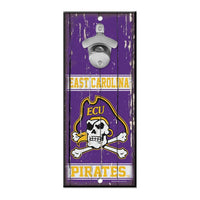 Wholesale-East Carolina Pirates Bottle Opener Sign 5x11