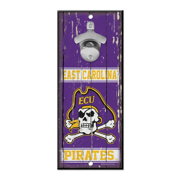 Wholesale-East Carolina Pirates Bottle Opener Sign 5x11