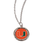 Miami Hurricanes Necklace w/Charm Jewelry Card