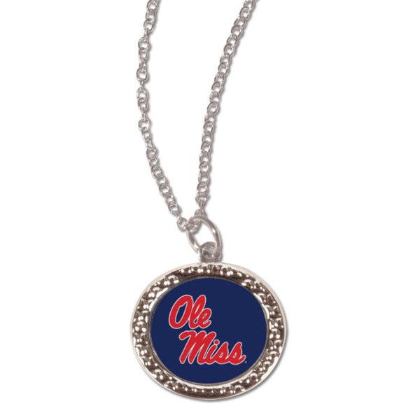 Wholesale-Ole Miss Rebels Necklace w/Charm Jewelry Card