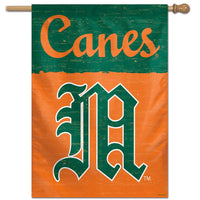 Miami Hurricanes / Vintage Collegiate Vertical Flag 28" x 40"
