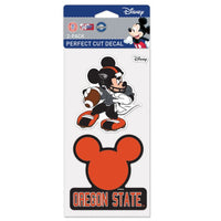 Wholesale-Oregon State Beavers / Disney MICKEY MOUSE FOOTBALL Perfect Cut Decal Set of Two 4"x4"