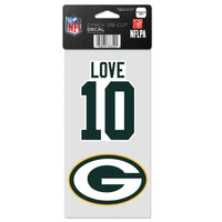 Green Bay Packers Perfect Cut Decal Set of two 4"x4" Jordan Love