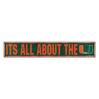 Miami Hurricanes Wood Sign 6"x36" 3/8" thick