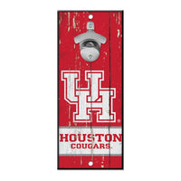 Wholesale-Houston Cougars Bottle Opener Sign 5x11