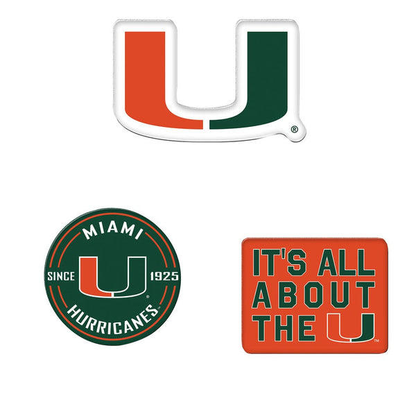 Miami Hurricanes Premium Acrylic Magnet Pack Carded