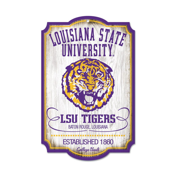 LSU Tigers /College Vault vault Wood Sign 11" x 17" 1/4" thick