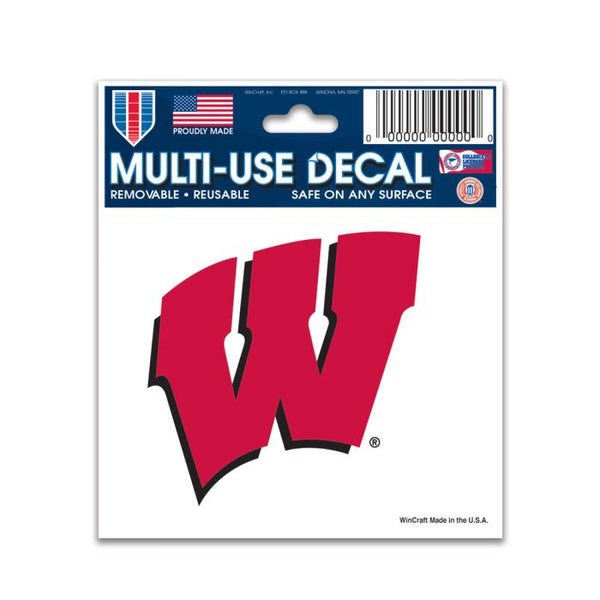 Wholesale-Wisconsin Badgers -"W" Multi-Use Decal 3" x 4"