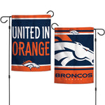 Denver Broncos SLOGAN Garden Flags 2 sided 12.5" x 18"