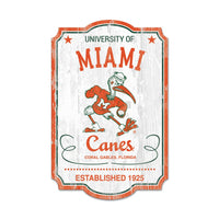 Miami Hurricanes / Vintage Collegiate Wood Sign 11" x 17" 1/4" thick
