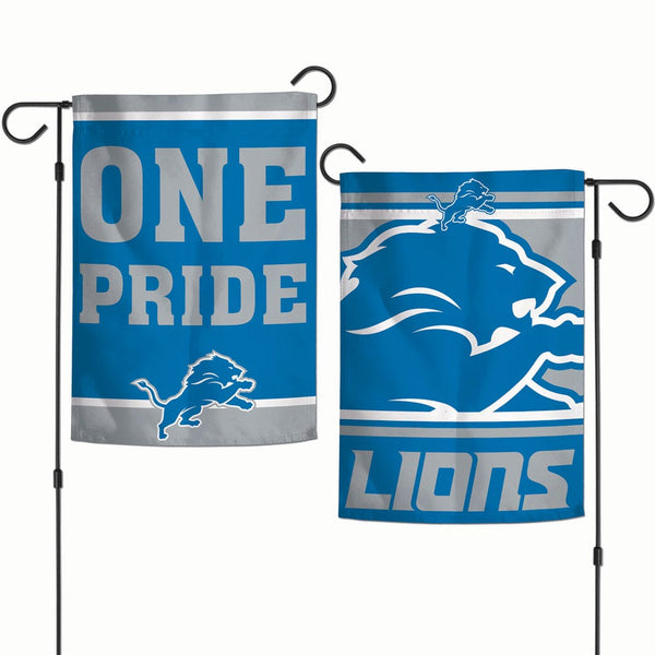 Detroit Lions SLOGAN Garden Flags 2 sided 12.5" x 18"