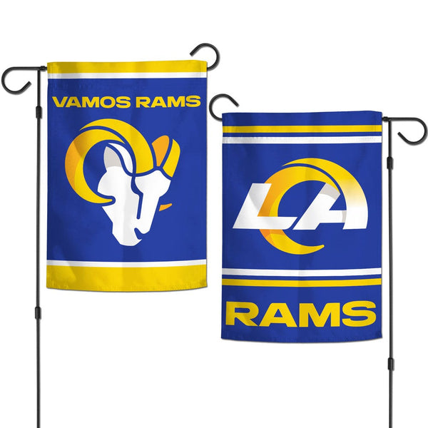 Los Angeles Rams Slogan Garden Flags 2 sided 12.5" x 18"