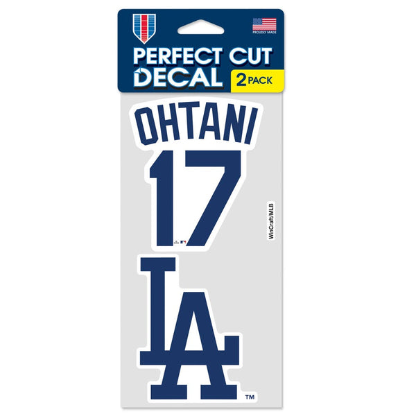Los Angeles Dodgers PLAYERS CHOICE DIAMOND CLUB(R) Perfect Cut Decal Set of two 4"x4" Shohei Ohtani