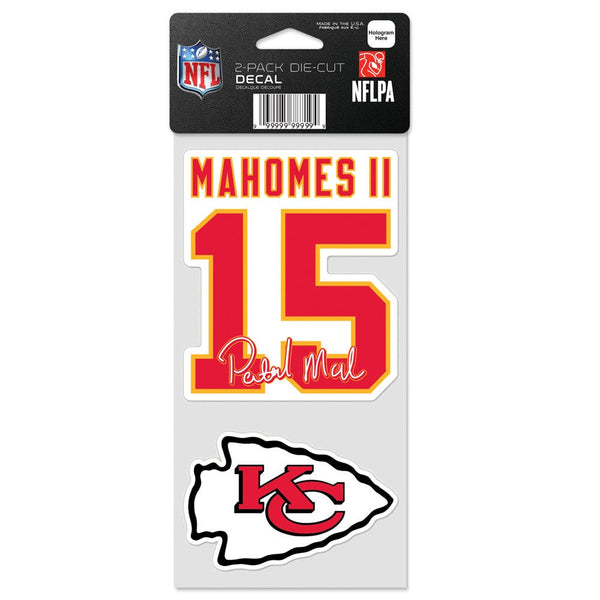 Kansas City Chiefs Perfect Cut Decal Set of Two 4"x4" Patrick Mahomes II