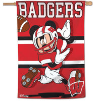 Wholesale-Wisconsin Badgers / Disney Vertical Flag 28" x 40"