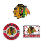Chicago Blackhawks 3pc Enamel Pin Set