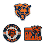 Chicago Bears Logo / Slogan / Est. Year 3pc Enamel Pin Set