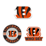 Cincinnati Bengals Logo / Slogan / Est. Year 3pc Enamel Pin Set