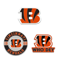 Cincinnati Bengals Logo / Slogan / Est. Year 3pc Enamel Pin Set