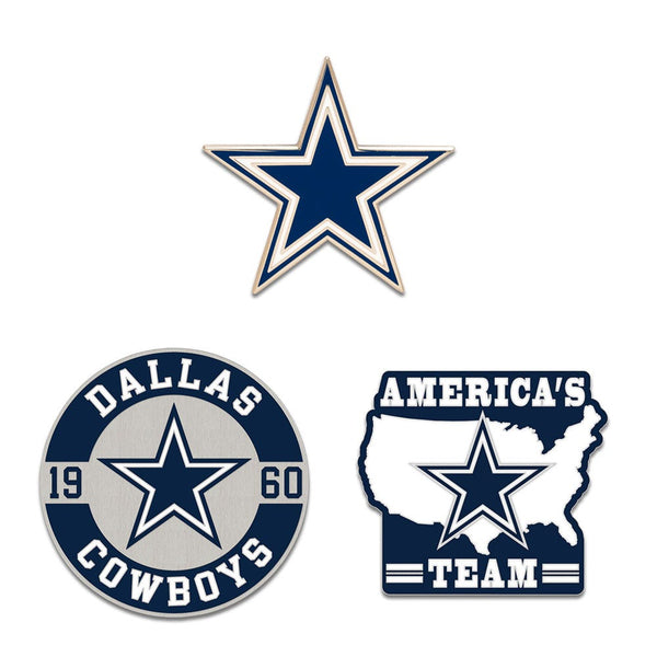Dallas Cowboys Logo / Slogan / Est. Year 3pc Enamel Pin Set